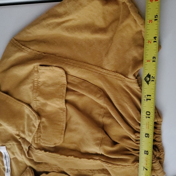 We The Free Joy Rider Crop Top Glistening Gold Size Small Cotton Chest Pockets - Picture 8 of 9